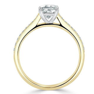 1.0 CT Cushion Shaped Moissanite Solitaire Engagement Ring - crownmoissanite