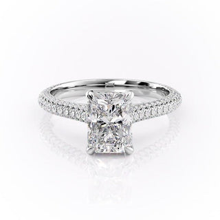 2.1 CT Radiant Shaped Moissanite Solitaire Engagement Ring - crownmoissanite