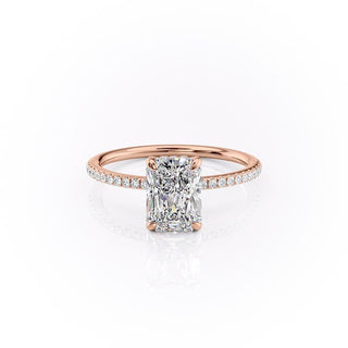 2.0 CT Radiant Shaped Moissanite Solitaire Engagement Ring - crownmoissanite