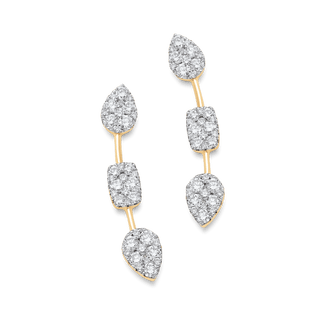 0.52 TCW Round Moissanite Diamond Ear Crawler Earrings - crownmoissanite