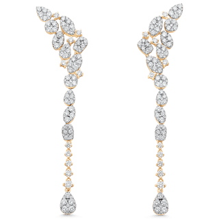 3.64 TCW Round Moissanite Diamond Cluster Drop Earrings - crownmoissanite