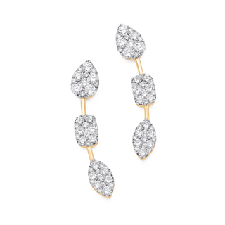 0.52 TCW Round Moissanite Diamond Ear Crawler Earrings - crownmoissanite