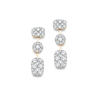 1.64 TCW Round Moissanite Diamond Cluster Earrings - crownmoissanite