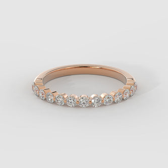 0.35 CT Round Shaped Moissanite Half Eternity Wedding Band - crownmoissanite