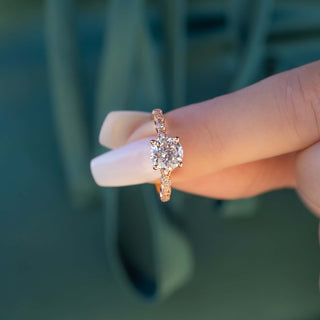 1.80 CT Round Cut Solitaire Moissanite Engagement Ring - crownmoissanite