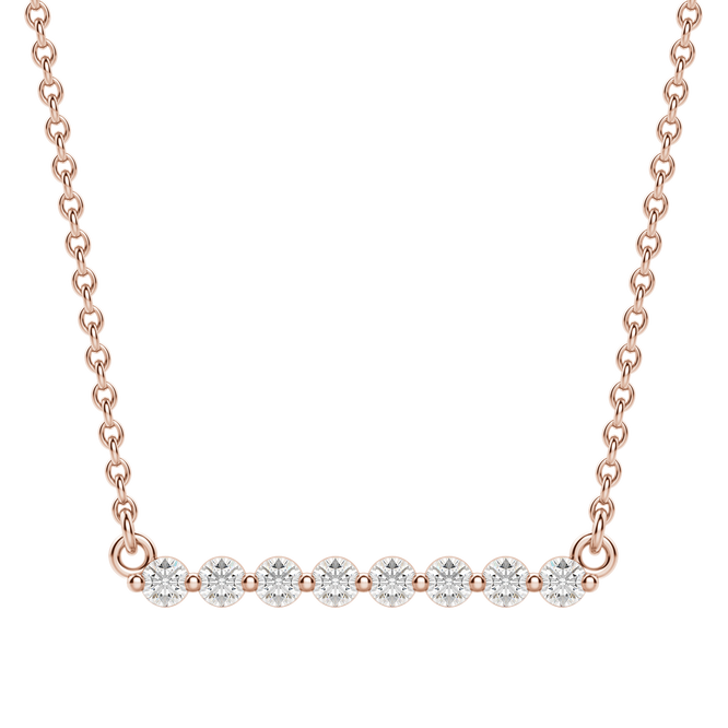 0.24 CT Round Shaped Moissanite Bar Style Necklace - crownmoissanite