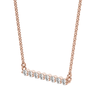 0.24 CT Round Shaped Moissanite Bar Style Necklace - crownmoissanite