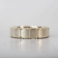 Classic Shield Textured Men's Wedding Band - crownmoissanite