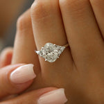 2.72 CT Oval Cut Cluster Setting Moissanite Engagement Ring - crownmoissanite