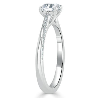 0.75 CT Asscher Cut Solitaire Moissanite Engagement Ring - crownmoissanite