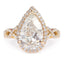 1.0 CT Pear Moissanite Halo Engagement Ring