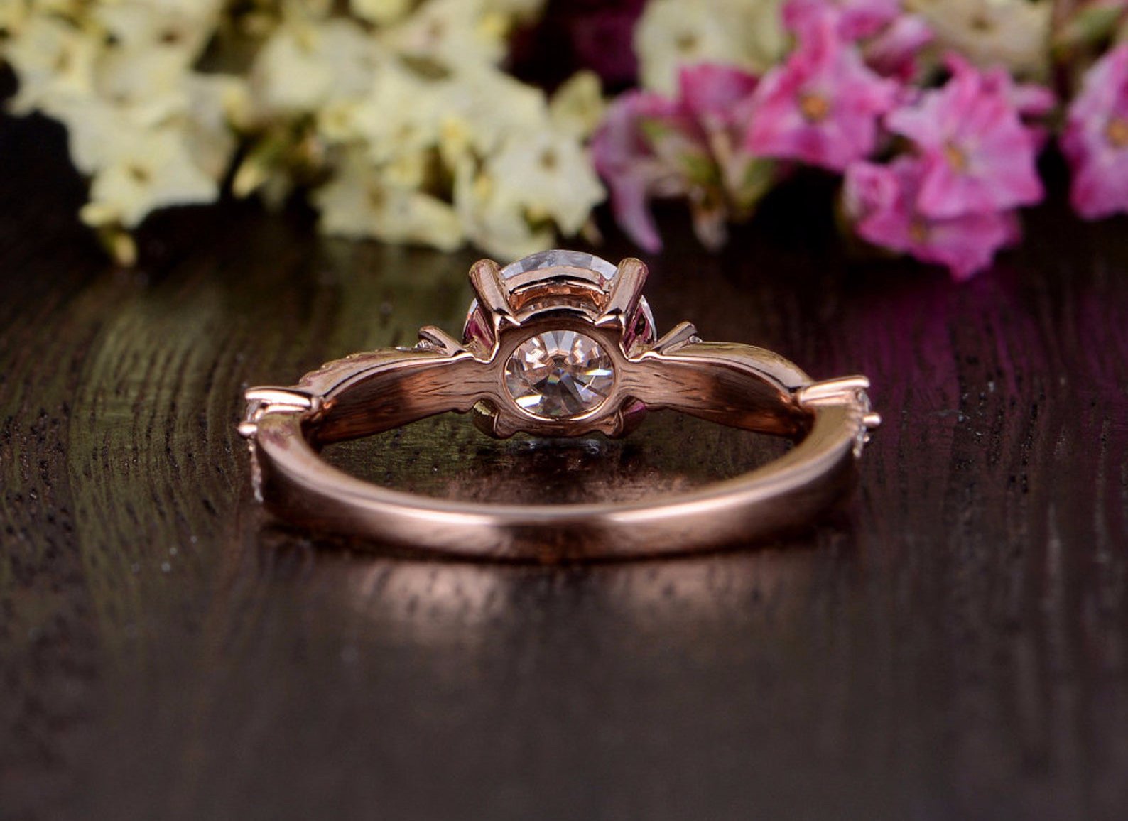 1.60 CT Round Cut Solitaire Twisted Pave Moissanite Engagement Ring - crownmoissanite