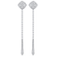0.75 TCW Round Moissanite Diamond Long Drop Earrings - crownmoissanite