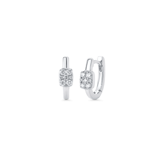 0.24 TCW Round Moissanite Diamond Huggie Earrings - crownmoissanite