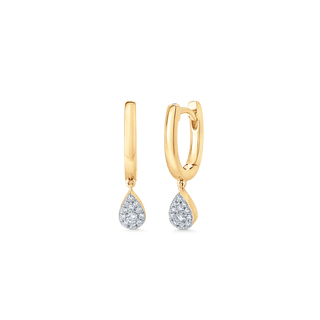 0.14 TCW Round Moissanite Diamond Drop Huggie Earrings - crownmoissanite