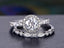 1.0 CT Round Cut Halo Moissanite Bridal Ring Set - crownmoissanite