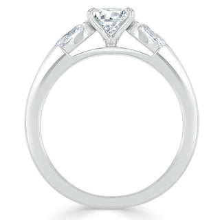 0.75 CT Oval Shaped Moissanite Three Stones Engagement Ring - crownmoissanite