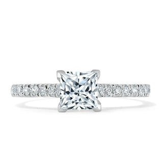 1.0 CT Princess Shaped Moissanite Solitaire Engagement Ring - crownmoissanite