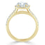 1.35 Round Cut Halo Split Shank Setting Moissanite Engagement Ring - crownmoissanite