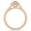 0.75 CT Asscher Shaped Moissanite Halo Engagement Ring - crownmoissanite