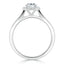 0.75 Carats Round Shape Halo Moissanite Diamond Engagement Ring - crownmoissanite