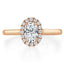 0.75 CT Oval Shaped Moissanite Halo Engagement Ring - crownmoissanite
