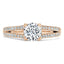 0.75 CT Round Cut Solitaire Split Shank Style Moissanite Engagement Ring - crownmoissanite