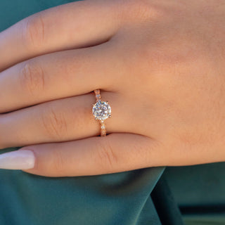 1.80 CT Round Cut Solitaire Moissanite Engagement Ring - crownmoissanite