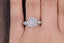 1.0 CT Round Cut Halo Pave Moissanite Engagement Ring - crownmoissanite