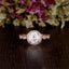 1.60 CT Round Cut Halo Milgrain Style Moissanite Engagement Ring - crownmoissanite
