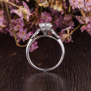 1.60 CT Round Cut Cluster Moissanite Engagement Ring - crownmoissanite