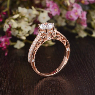 1.35 CT Round Shaped Moissanite Solitaire Engagement Ring - crownmoissanite