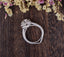 1.60 CT Round Cut Halo Split Shank Setting Moissanite Engagement Ring - crownmoissanite