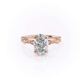 2.10 CT Oval Shaped Moissanite Solitaire Engagement Ring - crownmoissanite