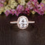 1.32 CT Oval Cut Halo Moissanite Engagement Ring - crownmoissanite