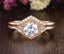 0.75 CT Round Shaped Moissanite Cluster Bridal Ring Set - crownmoissanite