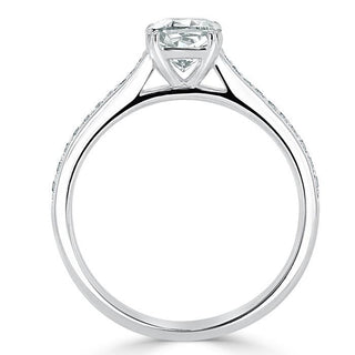 1.0 CT Cushion Shaped Moissanite Solitaire Engagement Ring - crownmoissanite