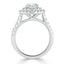 0.75 CT Round Shaped Moissanite Double Halo Engagement Ring - crownmoissanite