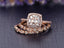 1.50 CT Cushion Cut Halo Moissanite Bridal Ring Set - crownmoissanite
