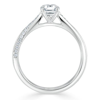 0.75 CT Asscher Cut Solitaire Moissanite Engagement Ring - crownmoissanite