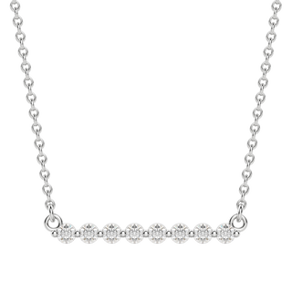 0.24 CT Round Shaped Moissanite Bar Style Necklace - crownmoissanite