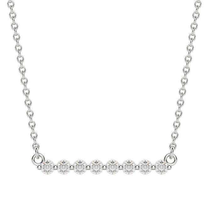 0.24 CT Round Moissanite Diamond Bar Style Necklace - crownmoissanite