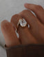 1.0- 2.50 CT Pear Shaped Moissanite Bypass Style Engagement Ring