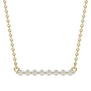 0.24 CT Round Shaped Moissanite Bar Style Necklace - crownmoissanite