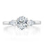 0.75 CT Oval Cut Three Stone Moissanite Engagement Ring - crownmoissanite